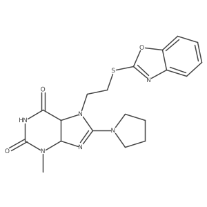 7-[2-(1,3-Benzoxazol-2-ylsulfanyl)ethyl]-3-methyl-8-pyrrolidin-1-yl-4,5-dihydropurine-2,6-dione结构式