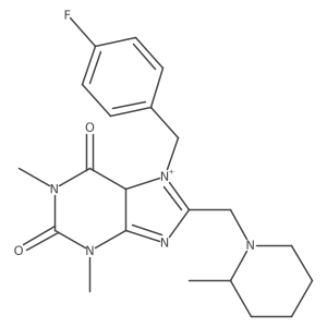 7-[(4-fluorophenyl)methyl]-1,3-dimethyl-8-[(2-methylpiperidin-1-yl)methyl]-5H-purin-7-ium-2,6-dione Structure