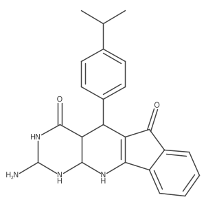 6-Amino-2-(4-propan-2-ylphenyl)-5,7,9-triazatetracyclo[8.7.0.03,8.011,16]heptadeca-1(10),11,13,15-tetraene-4,17-dione Structure