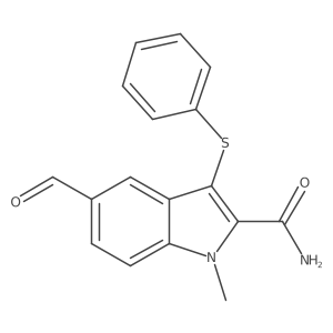 1h-Indole-2-carboxamide,5-formyl-1-methyl-3-(phenylthio)- Structure