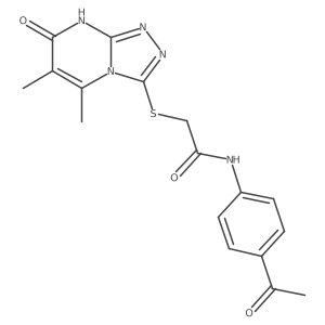 N-(4-acetylphenyl)-2-((5,6-dimethyl-7-oxo-7,8-dihydro-[1,2,4]triazolo[4,3-a]pyrimidin-3-yl)thio)acetamide结构式