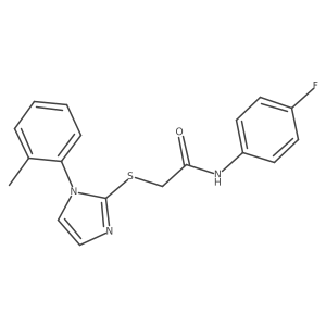 N-(4-fluorophenyl)-2-((1-(o-tolyl)-1H-imidazol-2-yl)thio)acetamide Structure