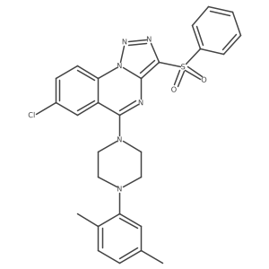 7-Chloro-5-[4-(2,5-dimethylphenyl)piperazin-1-yl]-3-(phenylsulfonyl)[1,2,3]triazolo[1,5-a]quinazoline结构式