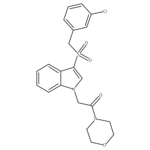 2-(3-((3-chlorobenzyl)sulfonyl)-1H-indol-1-yl)-1-morpholinoethanone Structure