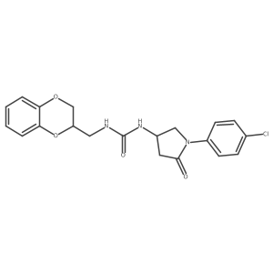 3-[1-(4-Chlorophenyl)-5-oxopyrrolidin-3-yl]-1-[(2,3-dihydro-1,4-benzodioxin-2-yl)methyl]urea结构式