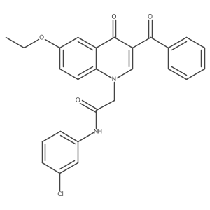 2-(3-benzoyl-6-ethoxy-4-oxoquinolin-1(4H)-yl)-N-(3-chlorophenyl)acetamide结构式