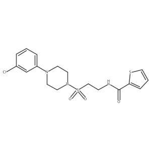 N-(2-((4-(3-chlorophenyl)piperazin-1-yl)sulfonyl)ethyl)thiophene-2-carboxamide结构式