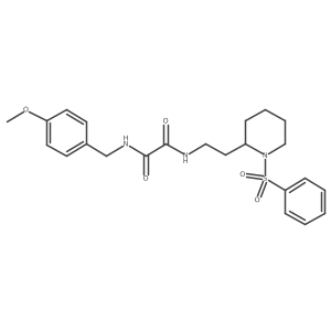N-{2-[1-(benzenesulfonyl)piperidin-2-yl]ethyl}-N'-[(4-methoxyphenyl)methyl]ethanediamide结构式