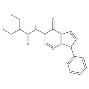2-ethyl-N-(4-oxo-1-phenyl-1H-pyrazolo[3,4-d]pyrimidin-5(4H)-yl)butanamide结构式