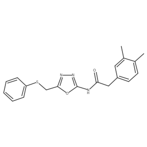 2-(3,4-dimethylphenyl)-N-{5-[(phenylsulfanyl)methyl]-1,3,4-oxadiazol-2-yl}acetamide结构式