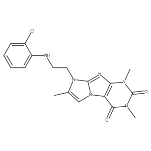 8-(2-((2-chlorophenyl)amino)ethyl)-1,3,7-trimethyl-1H-imidazo[2,1-f]purine-2,4(3H,8H)-dione结构式