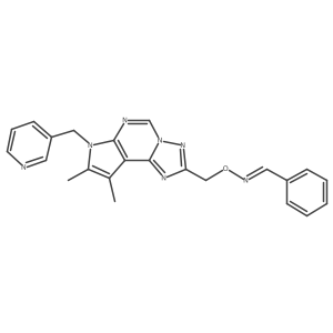 Benzaldehyde, O-[[8,9-dimethyl-7-(3-pyridinylmethyl)-7H-pyrrolo[3,2-e][1,2,4]triazolo[1,5-c]pyrimidin-2-yl]methyl]oxime Structure