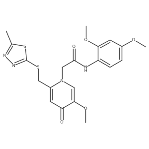 N-(2,4-dimethoxyphenyl)-2-(5-methoxy-2-(((5-methyl-1,3,4-thiadiazol-2-yl)thio)methyl)-4-oxopyridin-1(4H)-yl)acetamide Structure
