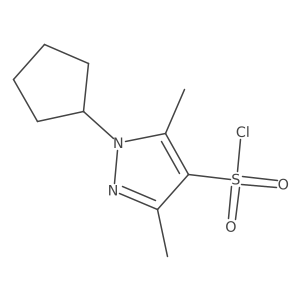1-Cyclopentyl-3,5-dimethyl-1H-pyrazole-4-sulfonyl chloride结构式