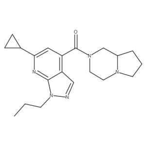 (6-Cyclopropyl-1-propyl-1H-pyrazolo[3,4-b]pyridin-4-yl)(hexahydropyrrolo[1,2-a]pyrazin-2(1H)-yl)methanone Structure