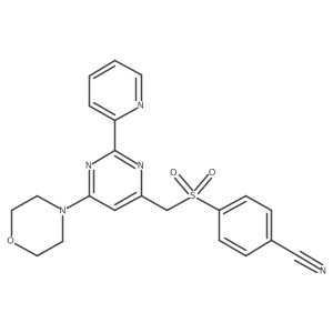 4-[(6-Morpholin-4-yl-2-pyridin-2-yl-pyrimidin-4-yl)methylsulfonyl]benzonitrile Structure