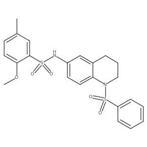 N-[1-(benzenesulfonyl)-1,2,3,4-tetrahydroquinolin-6-yl]-2-methoxy-5-methylbenzene-1-sulfonamide Structure