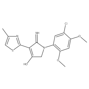 5-amino-1-(5-chloro-2,4-dimethoxyphenyl)-4-(4-methyl-1,3-thiazol-2-yl)-1,2-dihydro-3H-pyrrol-3-one Structure