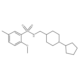 N-((1-cyclopentylpiperidin-4-yl)methyl)-2-methoxy-5-methylbenzenesulfonamide Structure