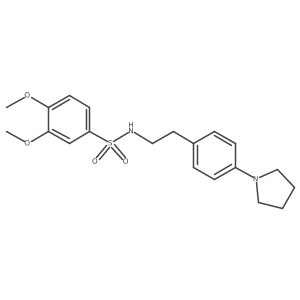3,4-dimethoxy-N-(4-(pyrrolidin-1-yl)phenethyl)benzenesulfonamide结构式