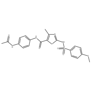 5-Thiazolecarboxamide, N-[4-(acetylamino)phenyl]-2-[[(4-methoxyphenyl)sulfonyl]amino]-4-methyl-结构式