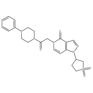 1-(1,1-dioxidotetrahydrothiophen-3-yl)-5-(2-oxo-2-(4-phenylpiperazin-1-yl)ethyl)-1H-pyrazolo[3,4-d]pyrimidin-4(5H)-one Structure