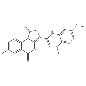 N-(2,5-dimethoxyphenyl)-7-methyl-5-oxo-1-thioxo-4,5-dihydro-1H-thiazolo[3,4-a]quinazoline-3-carboxamide Structure