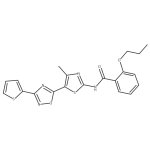 N-[(2Z)-4-methyl-5-[3-(thiophen-2-yl)-1,2,4-oxadiazol-5-yl]-1,3-thiazol-2(3H)-ylidene]-2-propoxybenzamide Structure