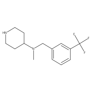 N-Methyl-N-{[3-(trifluoromethyl)phenyl]methyl}piperidin-4-amine结构式