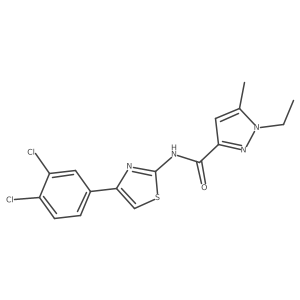 N-(4-(3,4-dichlorophenyl)thiazol-2-yl)-1-ethyl-5-methyl-1H-pyrazole-3-carboxamide Structure