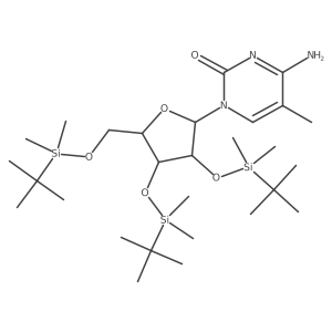 4-amino-1-[(2R,3R,4R,5R)-3,4-bis[[tert-butyl(dimethyl)silyl]oxy]-5-[[tert-butyl(dimethyl)silyl]oxymethyl]oxolan-2-yl]-5-methylpyrimidin-2-one Structure