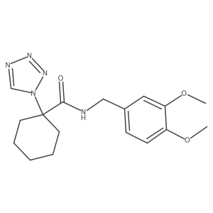 N-(3,4-dimethoxybenzyl)-1-(1H-tetrazol-1-yl)cyclohexanecarboxamide Structure