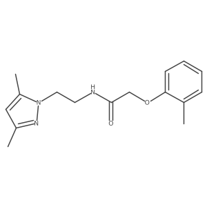 N-(2-(3,5-dimethyl-1H-pyrazol-1-yl)ethyl)-2-(o-tolyloxy)acetamide结构式