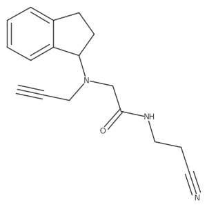 N-(2-cyanoethyl)-2-[(2,3-dihydro-1H-inden-1-yl)(prop-2-yn-1-yl)amino]acetamide结构式
