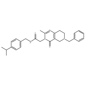 2-(6-benzyl-2-methyl-4-oxo-5,6,7,8-tetrahydropyrido[4,3-d]pyrimidin-3(4H)-yl)-N-(4-isopropylbenzyl)acetamide结构式