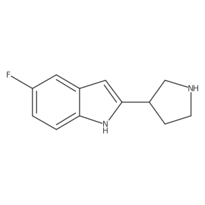 5-Fluoro-2-(pyrrolidin-3-YL)-1H-indole结构式