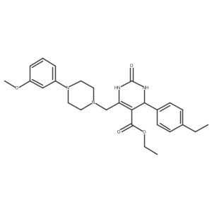 Ethyl 4-(4-ethylphenyl)-6-{[4-(3-methoxyphenyl)piperazin-1-yl]methyl}-2-oxo-1,2,3,4-tetrahydropyrimidine-5-carboxylate Structure