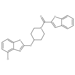 Benzofuran-2-yl(4-((4-chlorobenzo[d]thiazol-2-yl)oxy)piperidin-1-yl)methanone结构式
