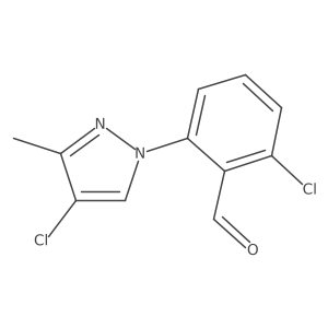 2-chloro-6-(4-chloro-3-methyl-1H-pyrazol-1-yl)benzaldehyde结构式