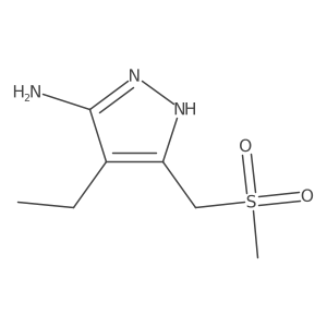 4-ethyl-3-(methanesulfonylmethyl)-1H-pyrazol-5-amine结构式