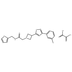 2-(3-(3-(3-chlorophenyl)-1,2,4-oxadiazol-5-yl)azetidin-1-yl)-N-(furan-2-ylmethyl)acetamide oxalate Structure