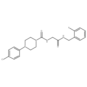 4-(4-chlorophenyl)-N-{2-[(2-fluorobenzyl)amino]-2-oxoethyl}piperazine-1-carboxamide Structure