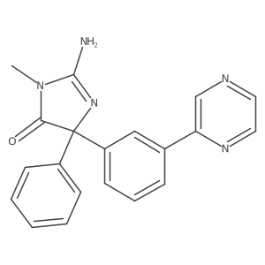 4H-Imidazol-4-one, 2-amino-3,5-dihydro-3-methyl-5-phenyl-5-[3-(2-pyrazinyl)phenyl]- Structure