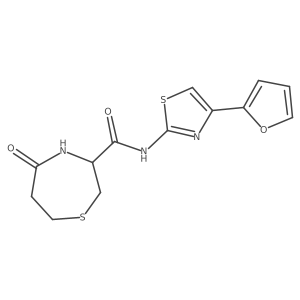 N-(4-(furan-2-yl)thiazol-2-yl)-5-oxo-1,4-thiazepane-3-carboxamide结构式