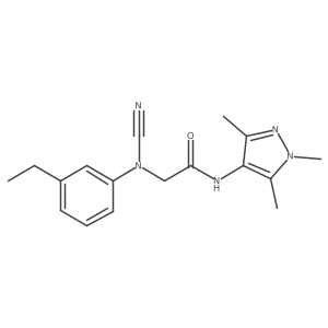 2-[cyano(3-ethylphenyl)amino]-N-(1,3,5-trimethyl-1H-pyrazol-4-yl)acetamide Structure