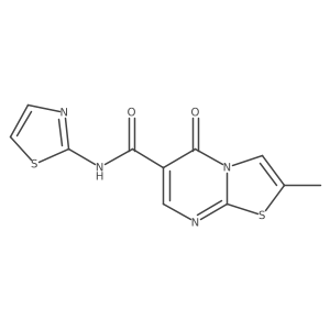 2-methyl-5-oxo-N-(1,3-thiazol-2-yl)-5H-[1,3]thiazolo[3,2-a]pyrimidine-6-carboxamide结构式