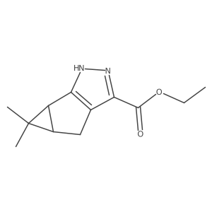 ethyl (2S,4R)-3,3-dimethyl-8,9-diazatricyclo[4.3.0.02,4]nona-1(6),7-diene-7-carboxylate结构式