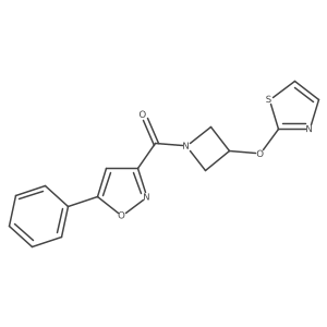 (5-Phenylisoxazol-3-yl)(3-(thiazol-2-yloxy)azetidin-1-yl)methanone结构式