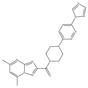 (4-(6-(1H-1,2,4-triazol-1-yl)pyridazin-3-yl)piperazin-1-yl)(5,7-dimethyl-[1,2,4]triazolo[1,5-a]pyrimidin-2-yl)methanone Structure