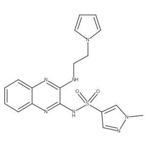 N-(3-((2-(1H-pyrrol-1-yl)ethyl)amino)quinoxalin-2-yl)-1-methyl-1H-pyrazole-4-sulfonamide Structure